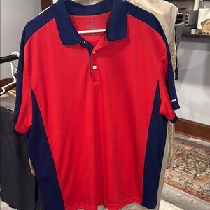 Chaps Red and Blue Polo Shirt Sporty Design